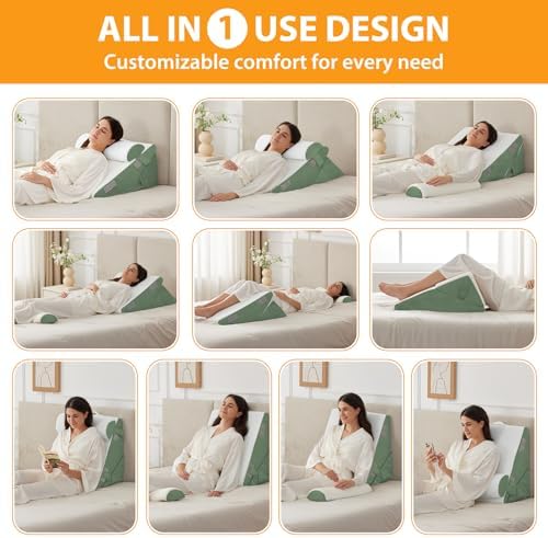 Ruqmuis Wedge Pillow Set for After Surgery, Incline Pillow Wedge for Headboard - Image 2