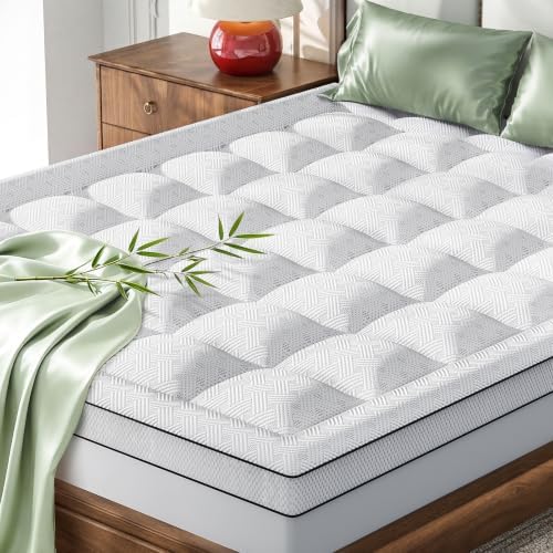 3 Inch Full Mattress Topper Bamboo Viscose Thick Pillow Top Mattress Pad by Qocismile