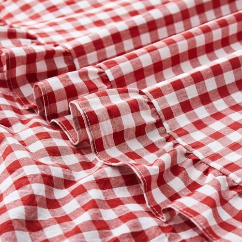 KKJIAF 2 Pcs Ruffle Gingham Pillow Covers 18" x 18" - Image 6