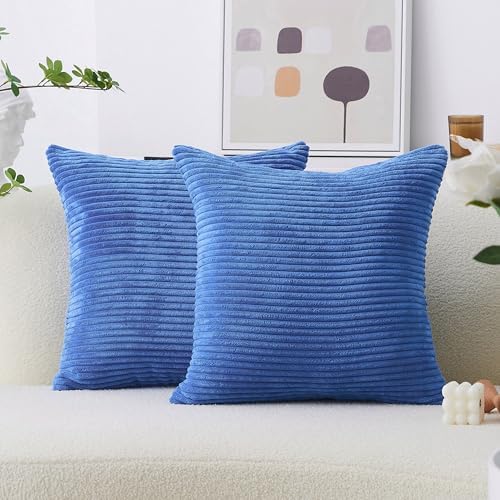 Home Brilliant Blue Decorative Pillows Large Throw Pillow Cover by HomeBrilliant