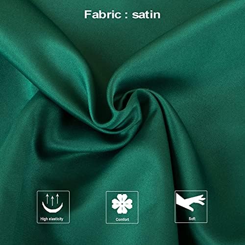 NTBAY Standard Satin Pillowcases, Dark Green - Image 3