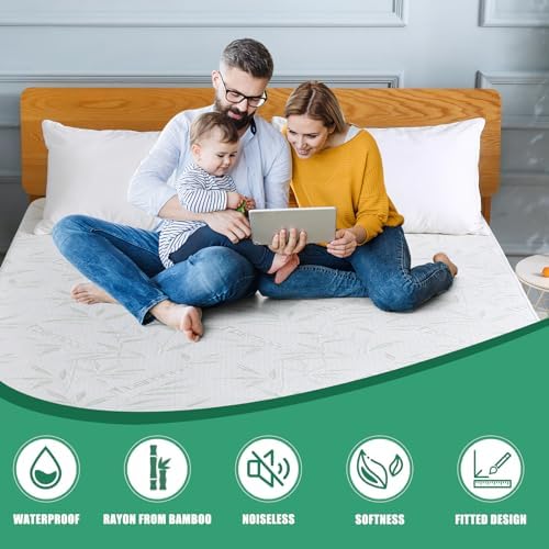 Waterproof Mattress Protector Full Size, Viscose Cooling Breathable Mattress - Image 5