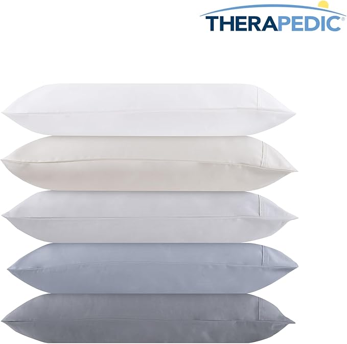 Therapedic 1000TC California King 6-Piece Sheet Set - 100% Organic Rayon Dervied from Bamboo Blend with Cooling Fiber,Ideal for Hot Sleepers - 16" Deep Pocket Fitted Sheet,Bonus Pillowcases-Dark Grey
