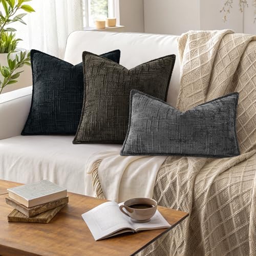 decorUhome Chenille Decorative Throw Pillow Covers 22x22 Set of 2 - Image 5