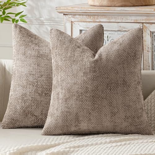 MIULEE Decorative Couch Throw Pillow Covers 22x22 Inch Light Khaki 2 Pack by MIULEE