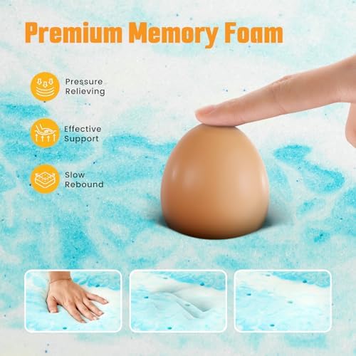 Topper 2 Inch Memory Foam Mattress Topper, Cooling Gel Foam Mattress Topper - Image 3