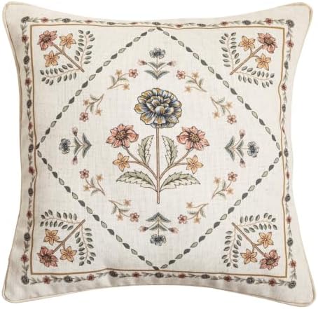 ISAENNE Designer Vintage Linen Throw Pillow Cover by Isaennehomedecoration