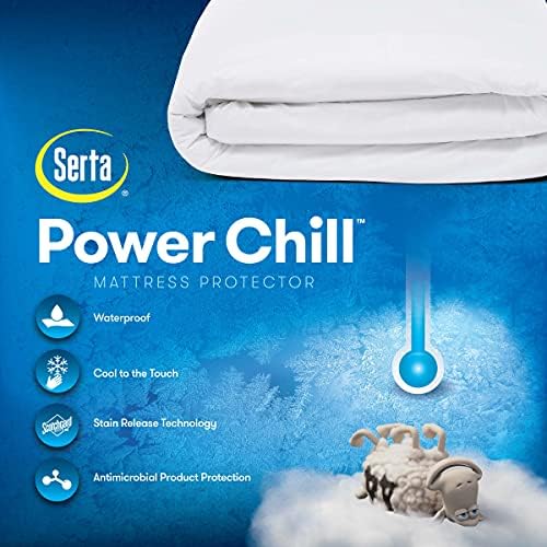 Serta Power Chill Cooling Waterproof Mattress Protector, California King - Image 5