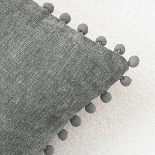 CaliTime Decorative Couch Throw Pillow Covers 22 X 22 Inches Medium Grey - Image 3