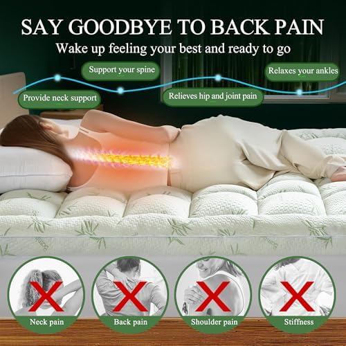 Queen Mattress Topper, Cooling Pillow Top Matress Pad - Image 4