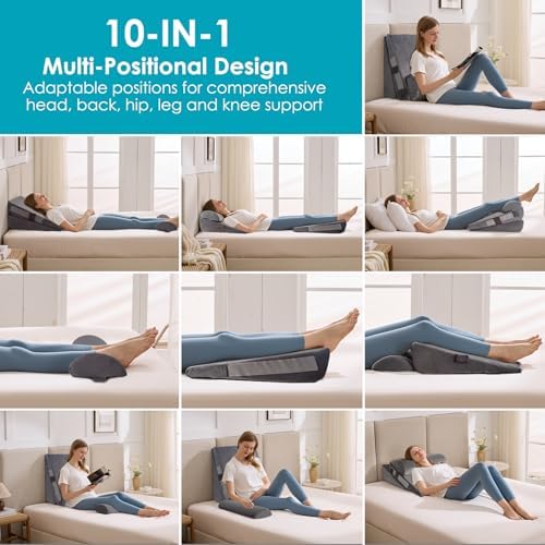 3Pcs Wedge Pillow Set for After Surgery, Acid Reflux Relief, Adjustable Bed - Image 4