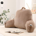 Reading Pillow with Arms for Bed Sitting, Khaki Flannel by PAJEO