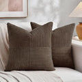 Fancy Homi 2 Packs Dark Brown Decorative Throw Pillow Covers 22x22 Inch by Fancy+Homi