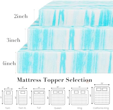 OLIXIS 2 Inch Full Cooling Gel Infused Memory Foam Mattress Topper, Bed Pad - Image 4