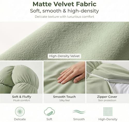 Pat. Pend. Side Sleeper Body Pillow, 59 Inch, Celadon Green - Image 4