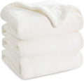 Bedsure GentleSoft Sherpa Fleece Blankets Queen Size for Bed - Thick and Warm Throw for Women and Men, Soft Fuzzy Plush Queen Blanket for Winter, White, 90x90 Inches