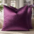 GIGIZAZA Velvet Pillow Covers 16x16 Decorative Pillows Pack of 2 Purple by GIGIZAZAFocusingonhomedecoration