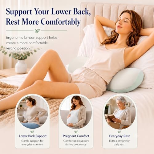 Lumbar Support Pillow for Bed, Memory Foam Lower Back Pillow for Sleeping - Image 7