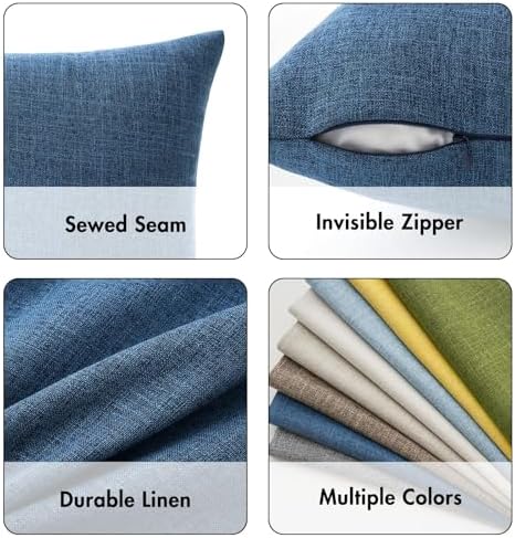 MIULEE 26x26 Inch Euro Linen Burlap Pillow Covers, Livingroom - Image 3