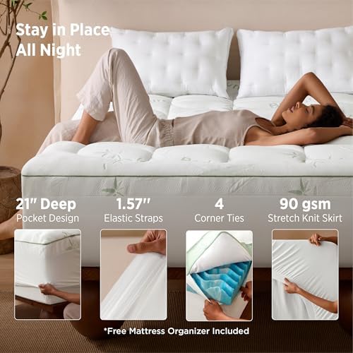 Bedsure 2-in-1 Mattress Topper, 5 Inch Memory Foam Mattress Topper Twin XL - Image 5
