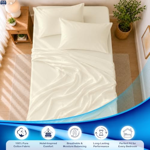 Cottingon 4 PC Cot Sheet Set 25"X75", Egyptian Cotton - Image 3