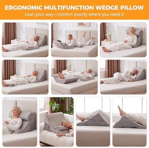 Ruqmuis Wedge Pillow Set for After Surgery, Bed Wedge Pillow - Image 2