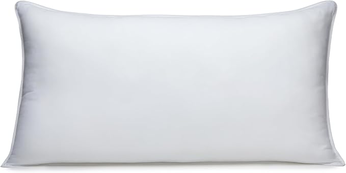 Amazon Basics Down-Alternative Pillows for Stomach and Back Sleepers, Soft Density, 20 x 36 inches, 2-Pack, White