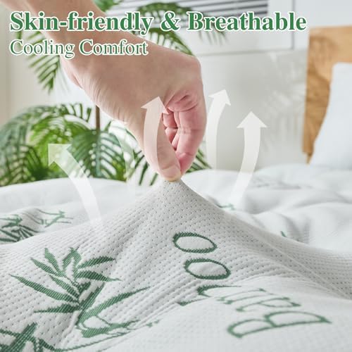 WhatsBedding 4 inch Bamboo Memory Foam Mattress Topper - Image 4