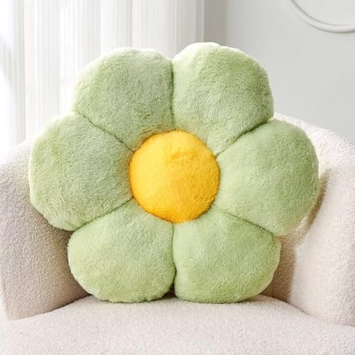 Kcvvcr Green Flower Shaped Throw Pillow by Kcvvcr