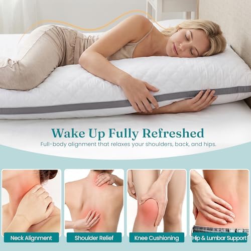 Oubonun Full Body Pillow for Side Sleeper, Adjustable Firm Long Bed Pillow - Image 5