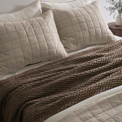 EVERGRACEHOME Chunky Chenille Knit Throw Blanket, Cocoa Brown - Image 5