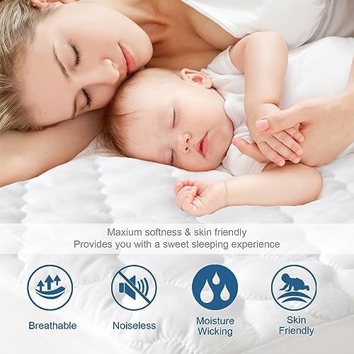 2 Pack Queen Mattres Protector Pad Waterproof Quilted - Image 4