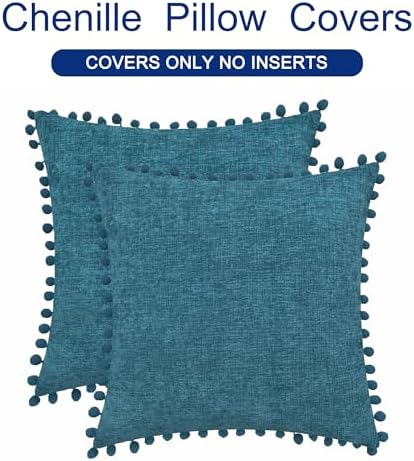 CaliTime Decorative Couch Throw Pillow Covers 22 X 22 Inches Ocean Blue - Image 6