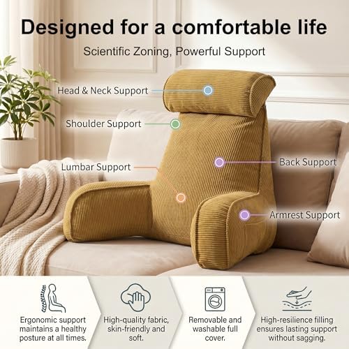 Bed Rest Reading Pillow, Backrest Pillow - Image 3