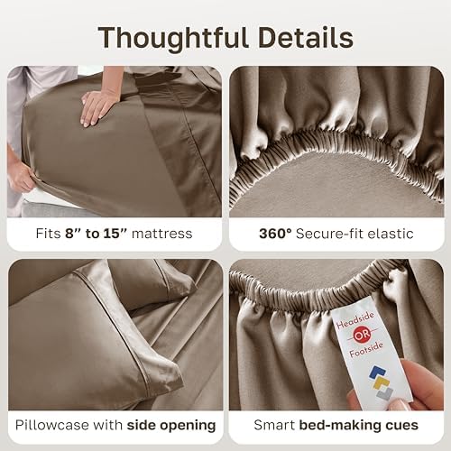 California Design Den 100% Cotton Sateen Hotel Sheets Twin XL Set - Image 4