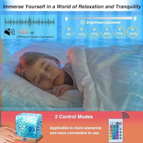 Ocean Wave Projector Light Cordless – Built-in Rechargeable Battery Water Ripple Lamp, 16 Color RGB Ambient Night Light for Bedroom Ceiling, Relaxation Mood Lighting Room Decor - Image 5