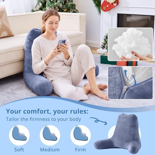 Sasttie Reading Pillow for Bed, Back Pillow for Sitting Up - Image 3