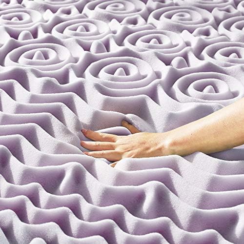 Mellow 3 Inch 5-Zone Memory Foam Mattress Topper, Soothing Lavender Infusion - Image 4