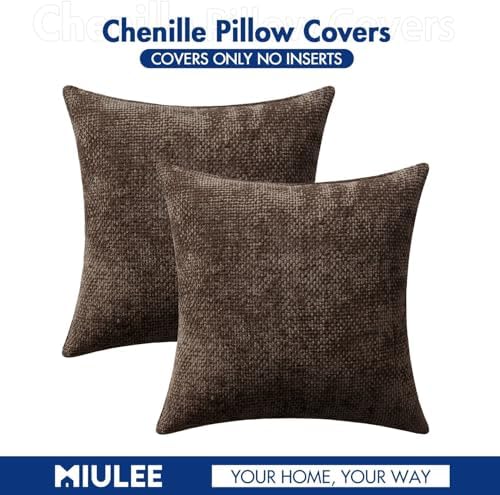 MIULEE Decorative Couch Throw Pillow Covers 16x16 Inch Dark Brown 2 Pack - Image 6