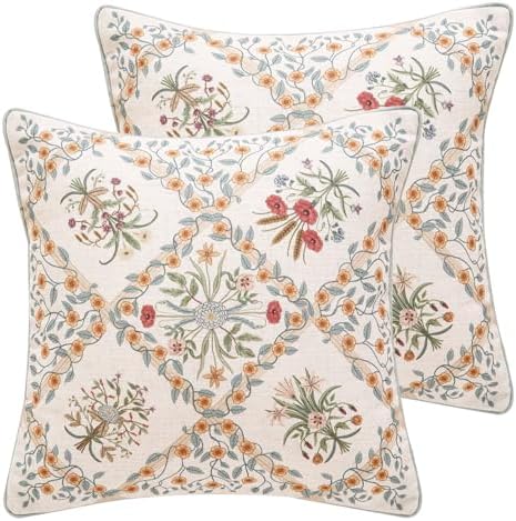 ISAENNE Vintage Linen Throw Pillow Cover by Isaennehomedecoration