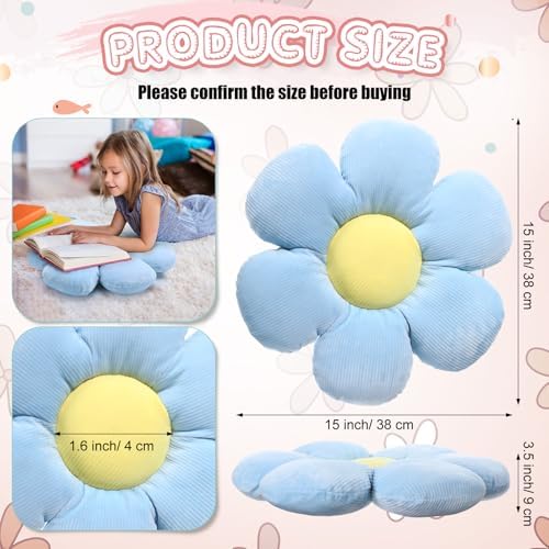 Reginary 4 Pcs Flower Floor Pillow Cushion Kids - Image 2