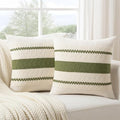 Fancy Homi Set of 2 Boho Moss Green Decorative Throw Pillow Cover 20x20 Inch by Fancy+Homi