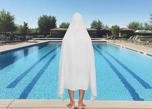 COTTON CRAFT Hooded Bath Towel for Adults – 100% Cotton Waffle Weave Towel - Image 2