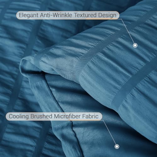 MUXHOMO 5 Pieces Twin Comforter Set, Seersucker Bed in a Bag Twin Size - Image 6