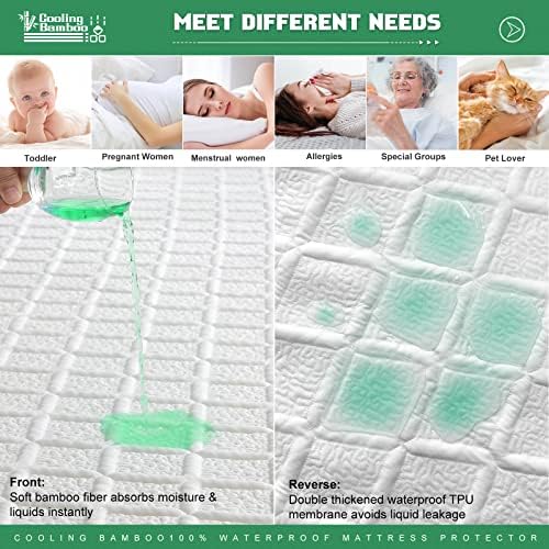 UNILIBRA King Waterproof Cooling Mattress Protector, Fits 8-21" Deep Pocket - Image 2