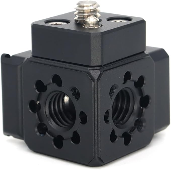 Camera Hot Shoe Extension Bracket Cold Shoe Mounts for Camera Cage Tripod Magic Arm Microphone LED Video Light, Shoe Mount Holder with 1/4'' 3/8'' Arri Thread and Arri-locating Hole