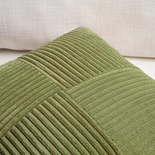 Fancy Homi 2 Packs Moss Green Euro Decorative Throw Pillow Covers 26x26 Inch - Image 4