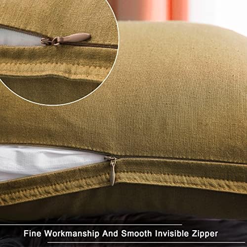 Jeanerlor 18"x18" Solid Cotton Linen Decoration Throw Pillow Case - Image 3