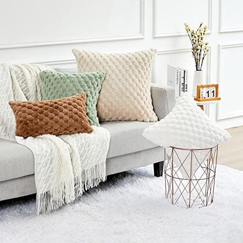 Yaertun Pack of 2 Super Soft Cozy Lumbar Decorative Throw Pillow Covers Fuzzy - Image 6