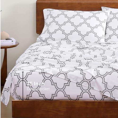 LANE LINEN Twin Sheet Set 100% Organic Cotton Soft 3pc Percale - Image 4